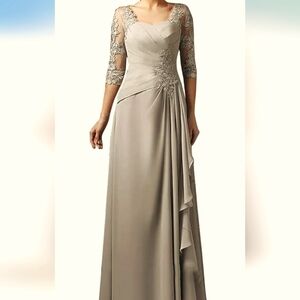 Elegant Gray Evening Gown